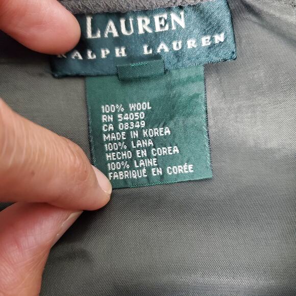 Lauren Ralph Lauren Gray Wool Long Skirt Midi Plaid Striped Classic Workwear Sz8 - Picture 8 of 9